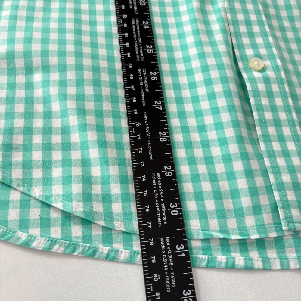 Vineyard Vines Mens Slim Fit Tucker Shirt Green White Gingham Button Down Large - Picture 4 of 7